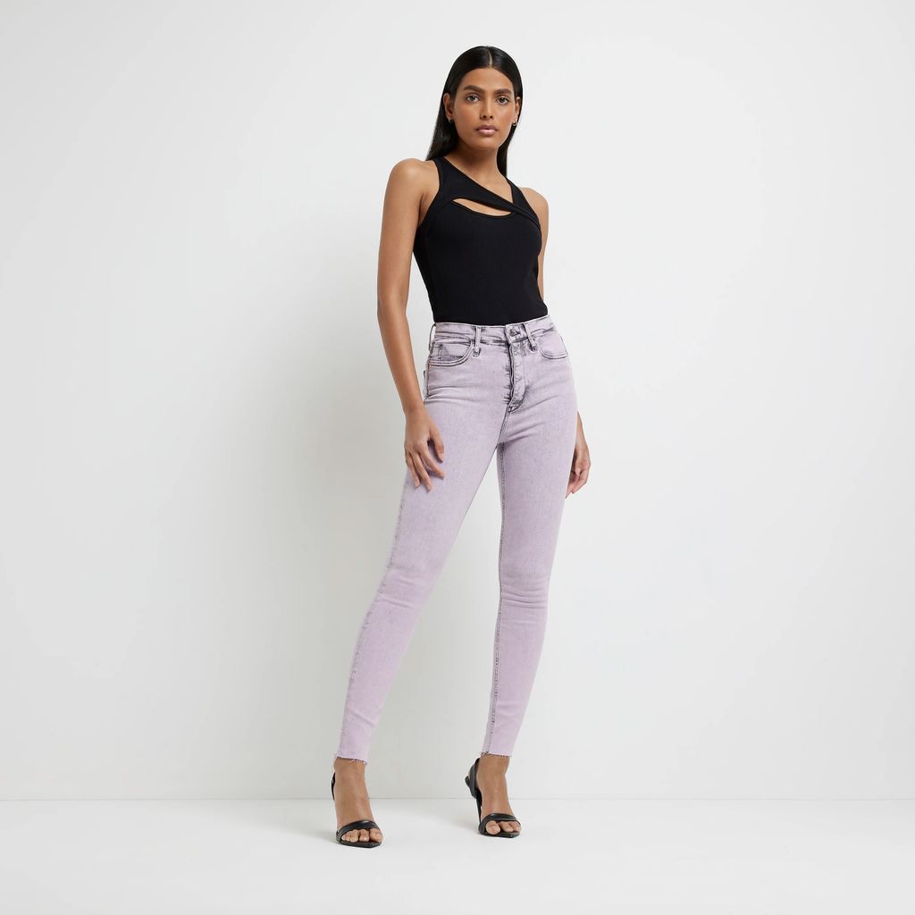 River Island Womens Purple High Rise Skinny Jeans