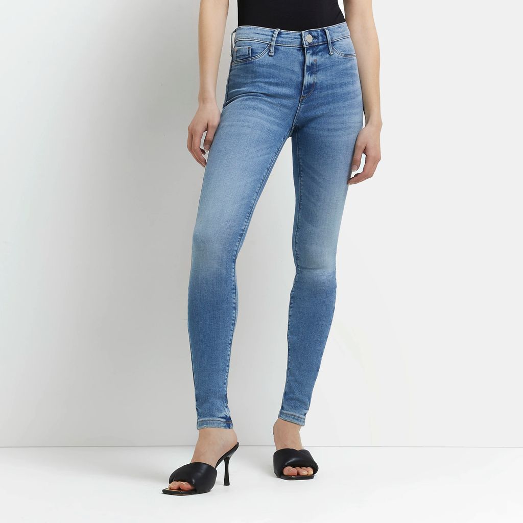 Womens Blue Molly Mid Rise Skinny Jeans