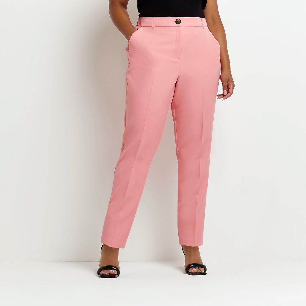 Womens Plus Pink Slim Cigarette Trousers