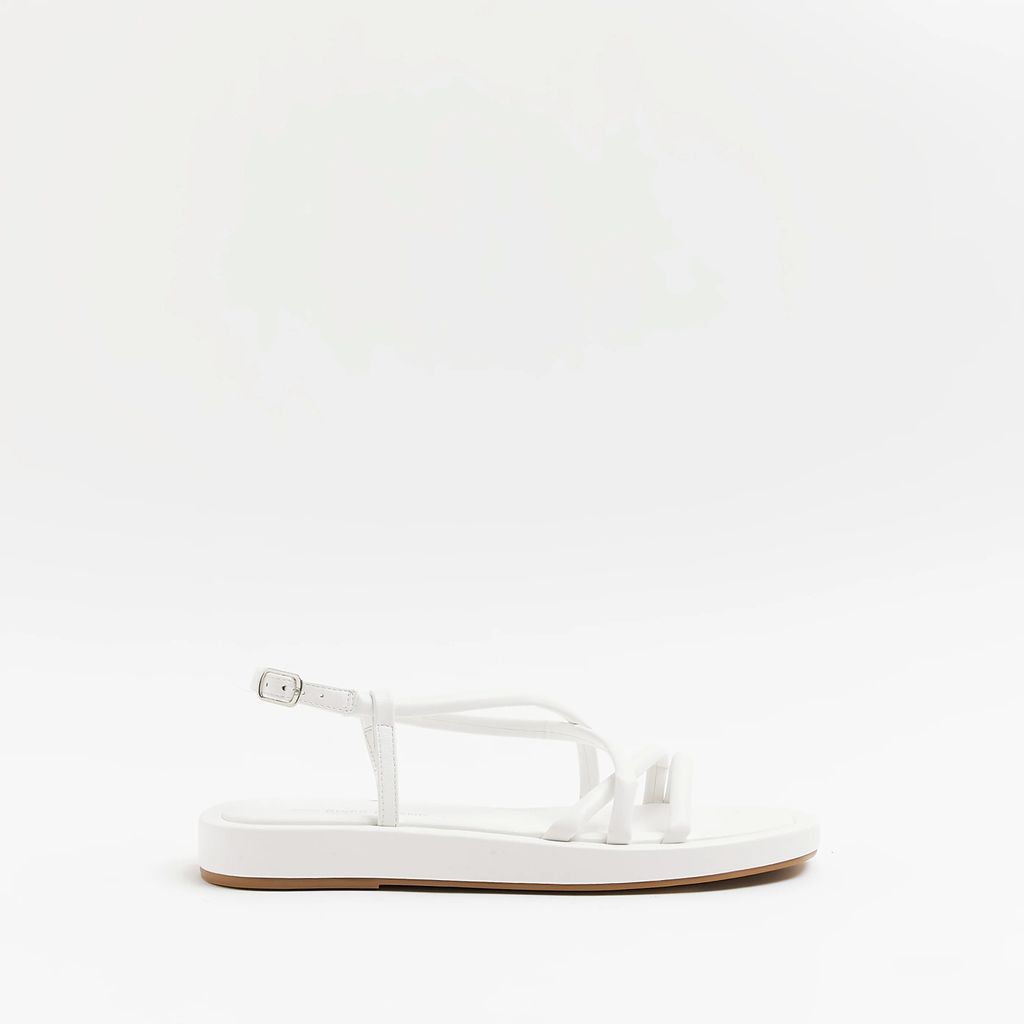 Womens White Strappy Sandals