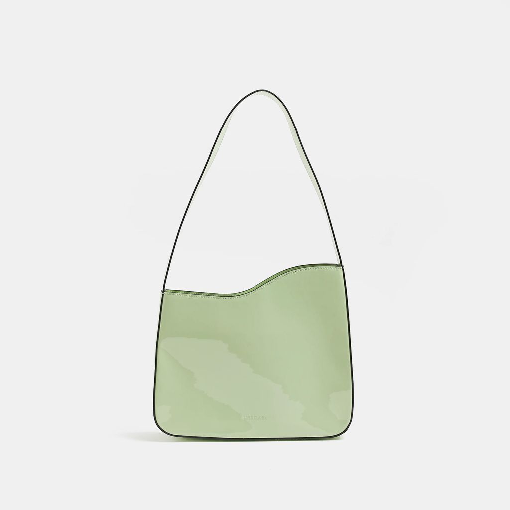 Womens Green Asymmetric Shoulder Bag