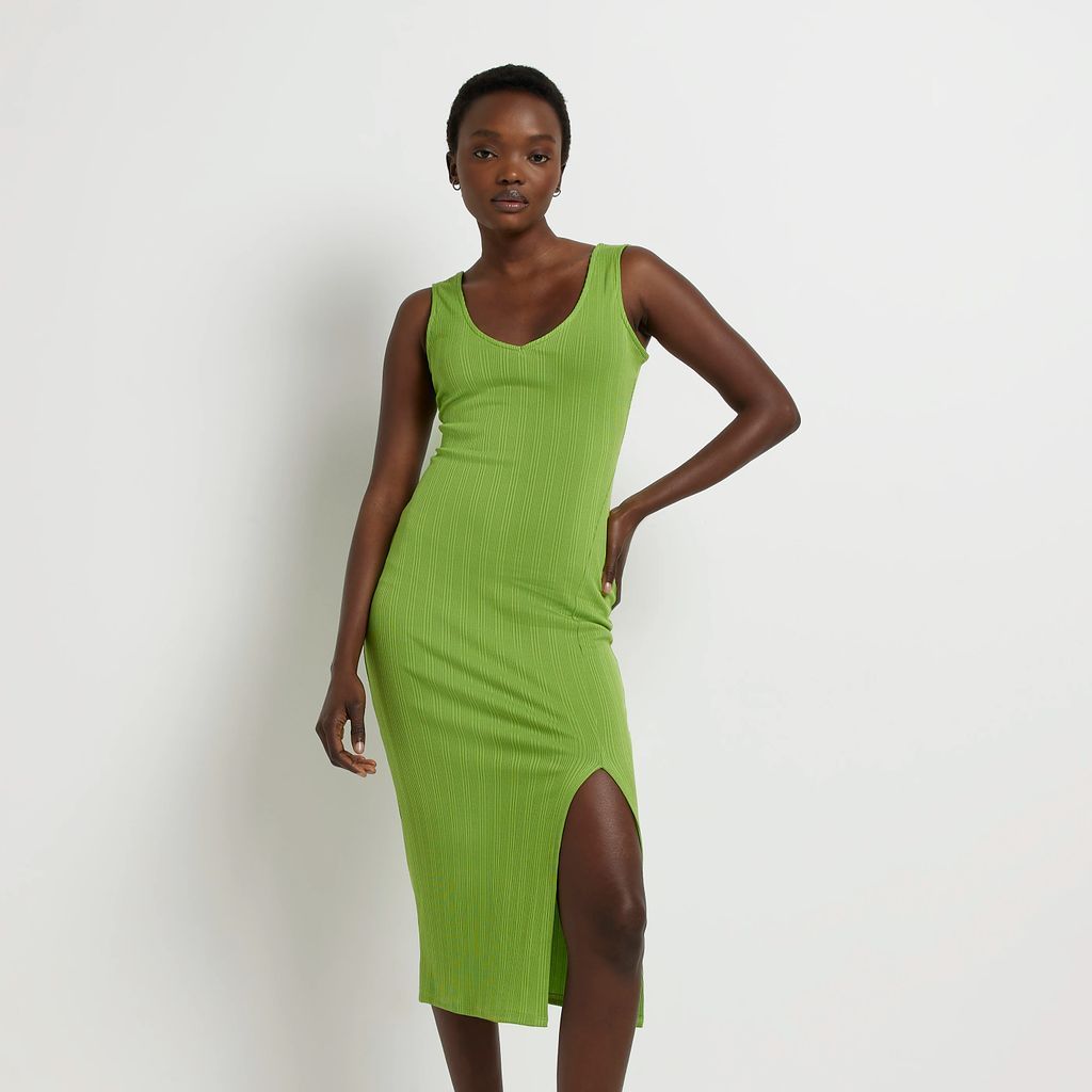 Womens Green Green Bodycon Midi Dress