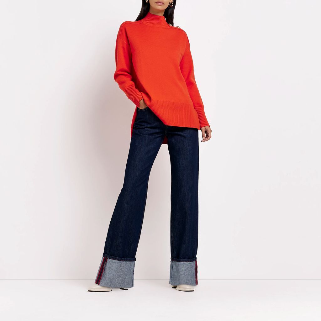 Womens Red Oversized Jumper