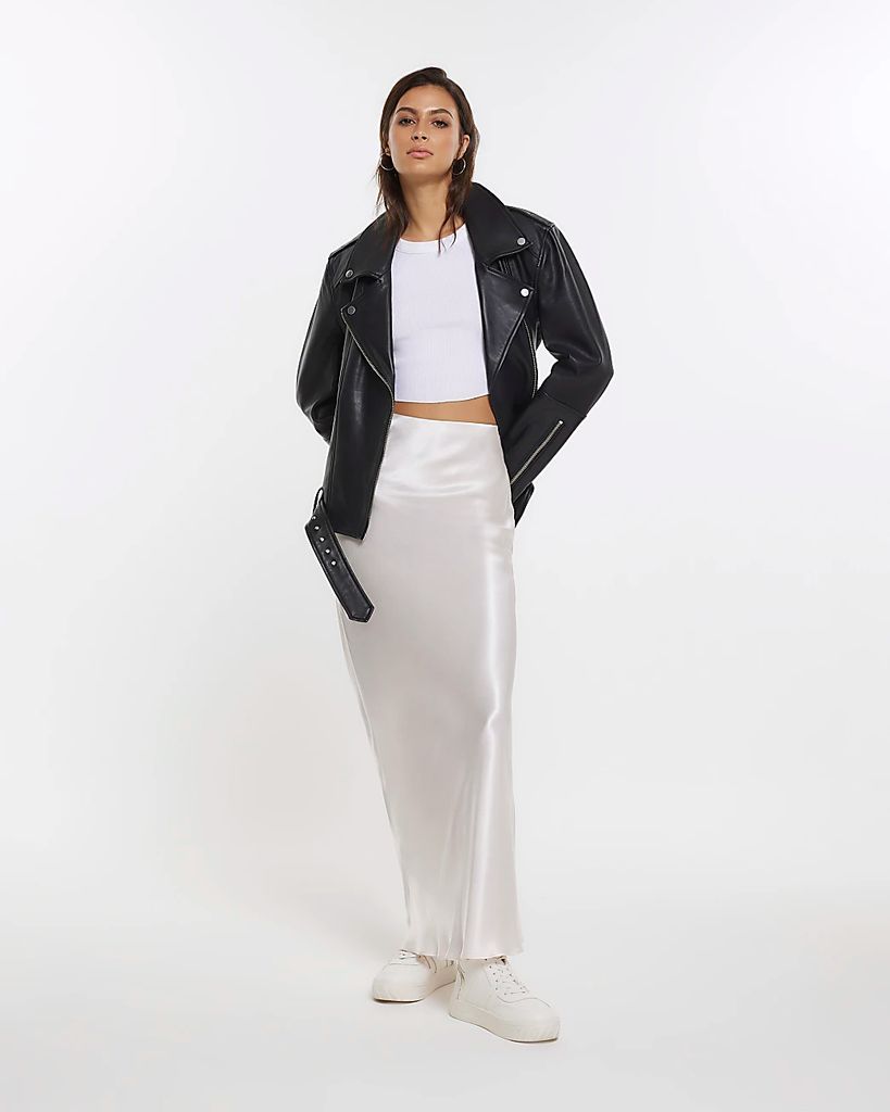 Womens Cream Ri Studio Satin Maxi Skirt