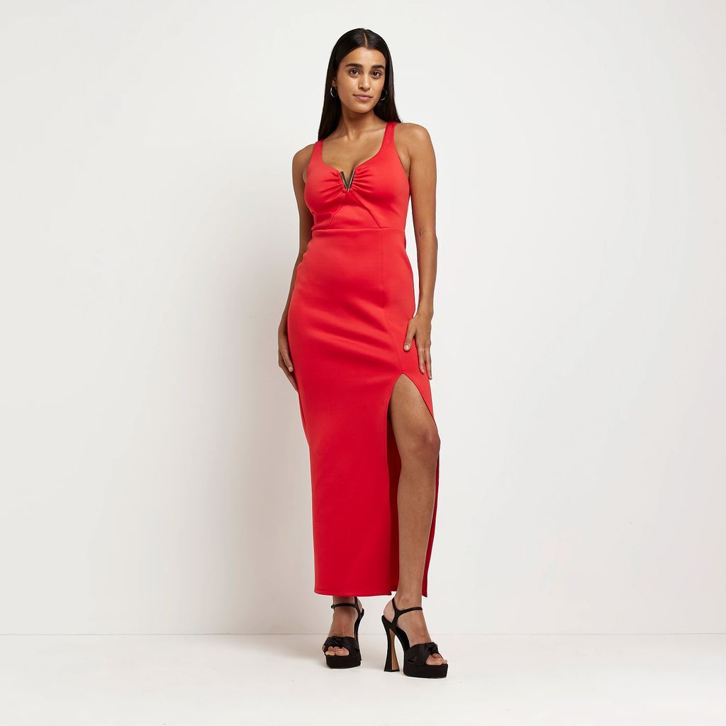 Womens Red Bodycon Maxi Dress