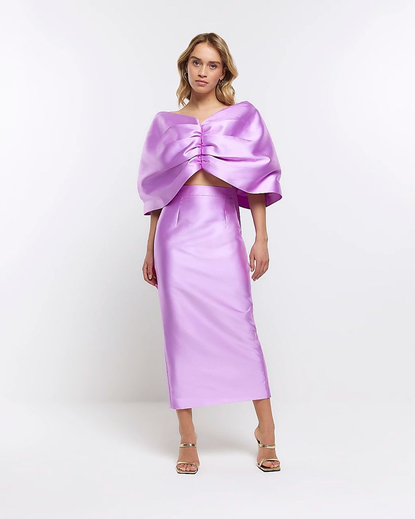 Womens Purple Maxi Skirt