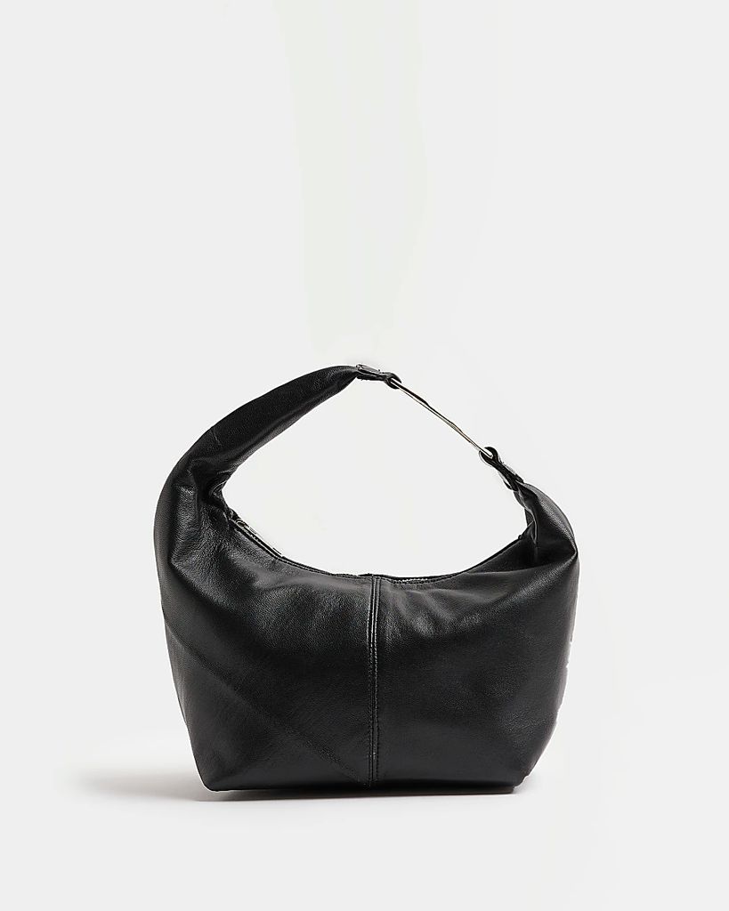 Womens Black Leather Shoulder Bag
