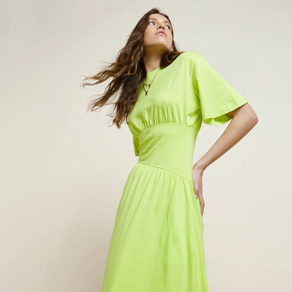 River Island Womens Green Green Ri Studio T-Shirt Midi Dress