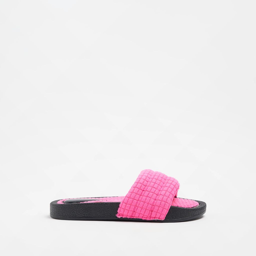 Womens Pink Padded Sliders