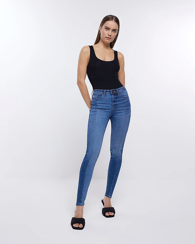 Womens Blue Molly Mid Rise Skinny Jeans
