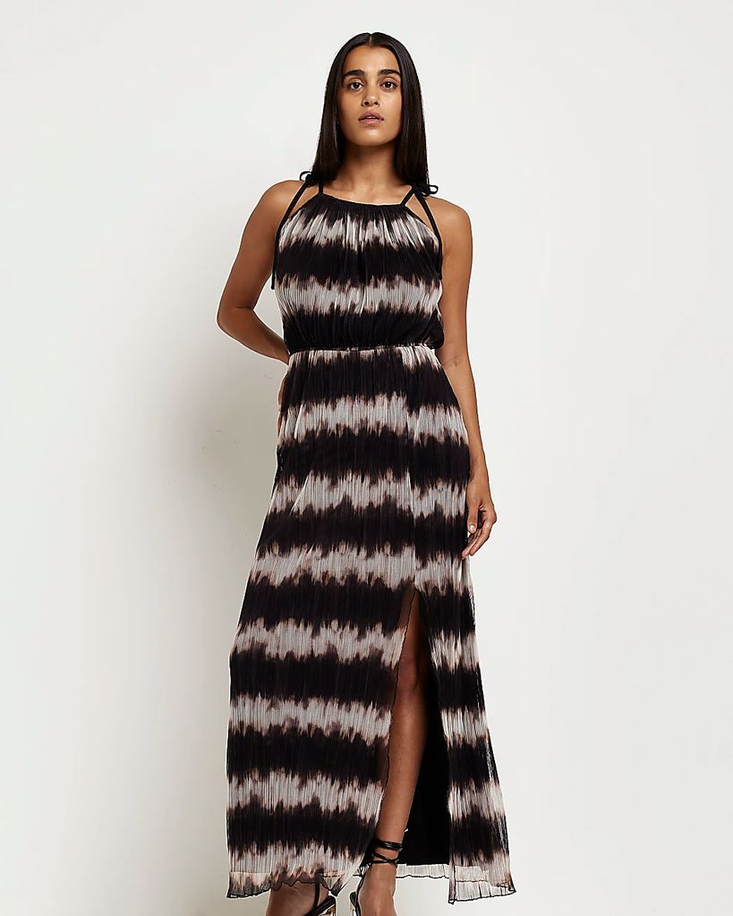 Womens Black Printed Cami Maxi Dress