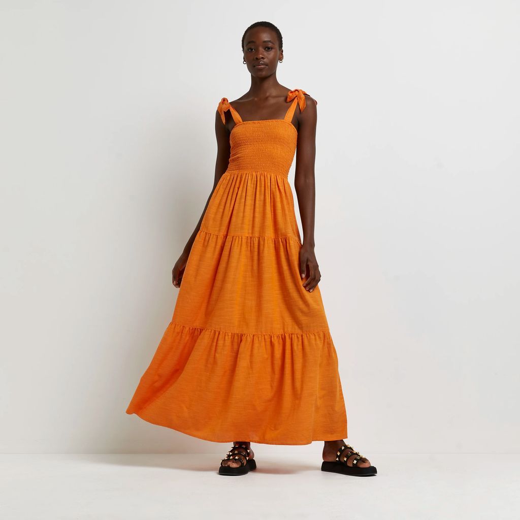 Womens Tall Orange Maxi Dress