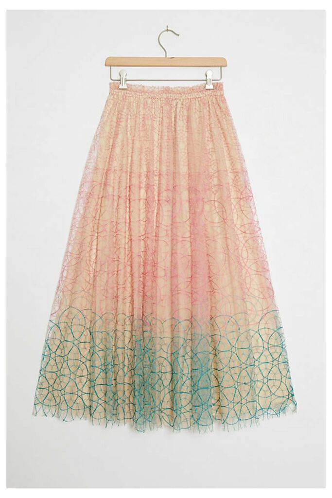Three-Tone Embroidered Skirt