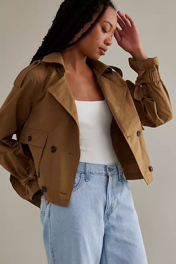 By Anthropologie Cropped Trench Jacket