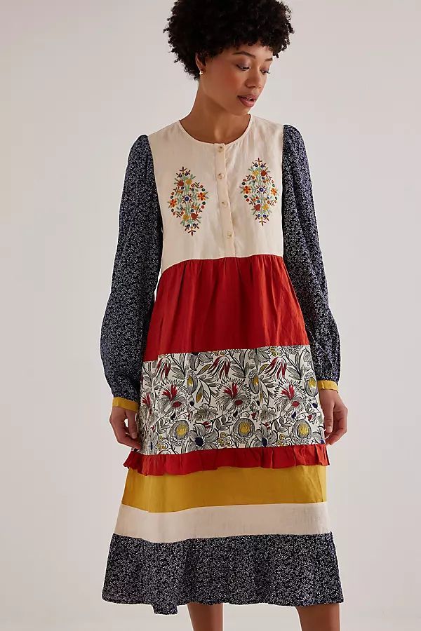 Colourblock Midi Dress