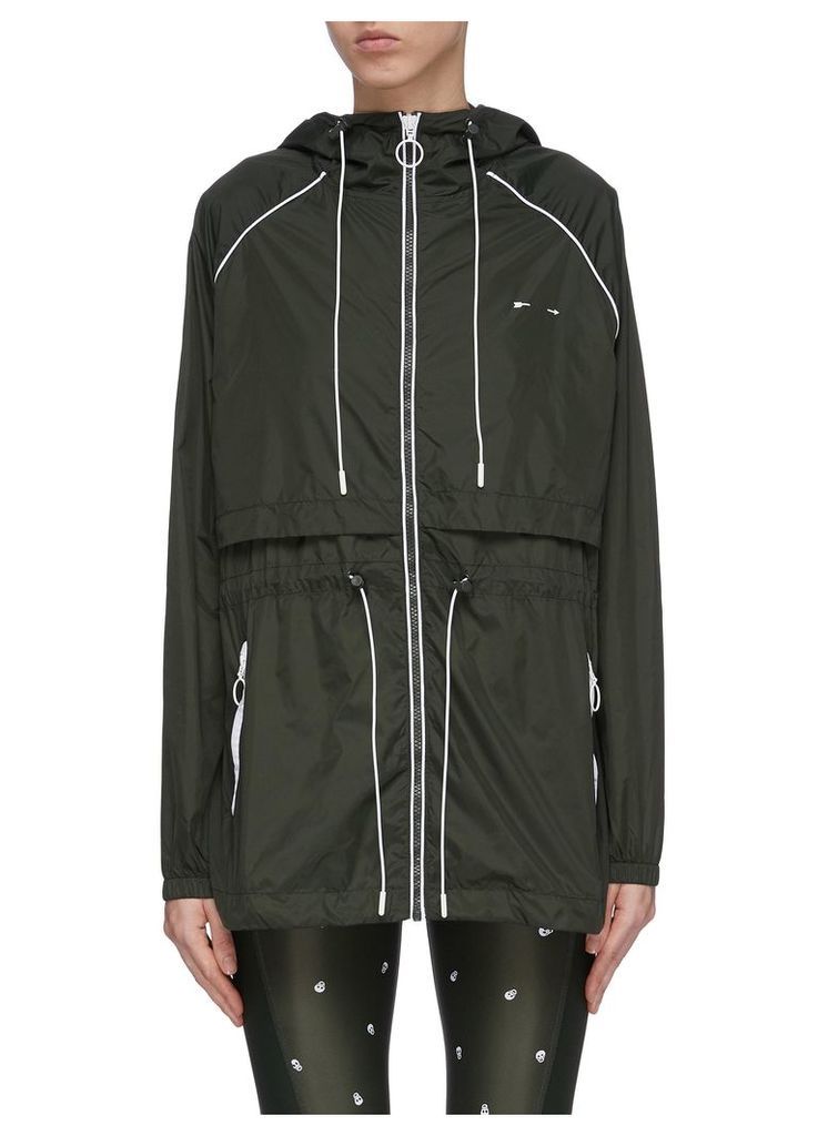 'Ella' drawcord contrast piping water-resistant parka