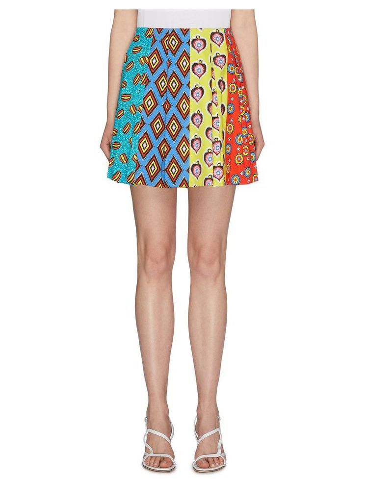 x Carla Kranendonk pleated graphic print patchwork lampshade skirt