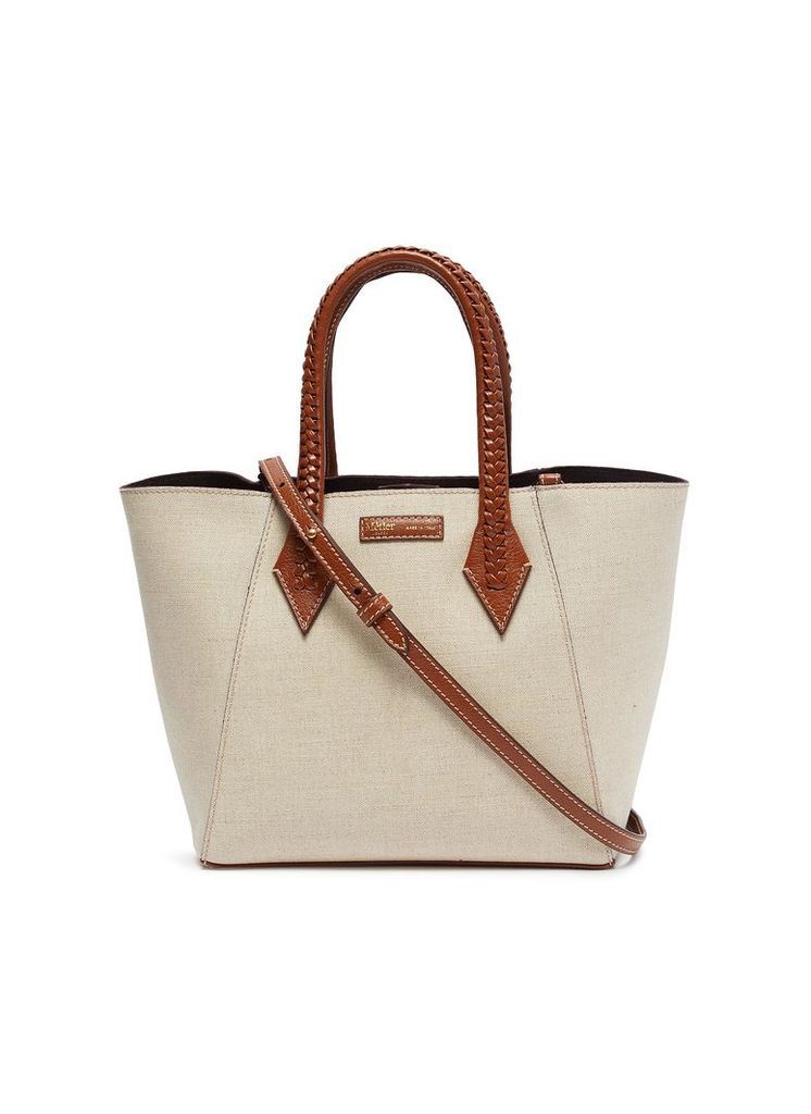 'Perriand' leather handle linen medium tote