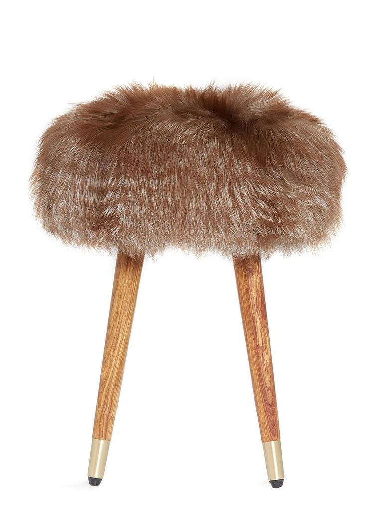Onyx fox fur stool