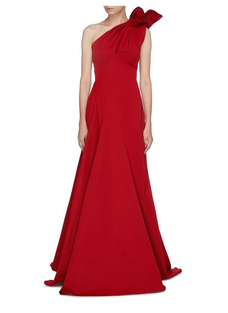'Virtuoso' gathered one-shoulder gown