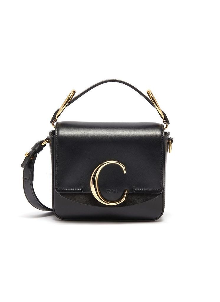 'Chloé C' mini leather top handle bag
