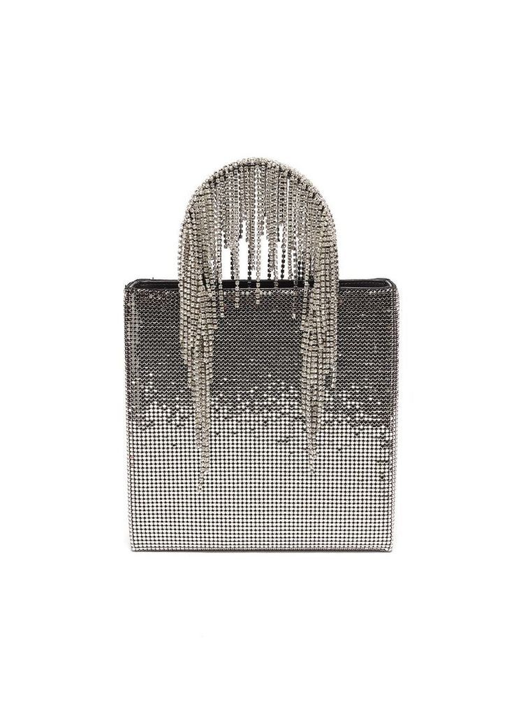 Glass crystal fringe handle chainmail tote