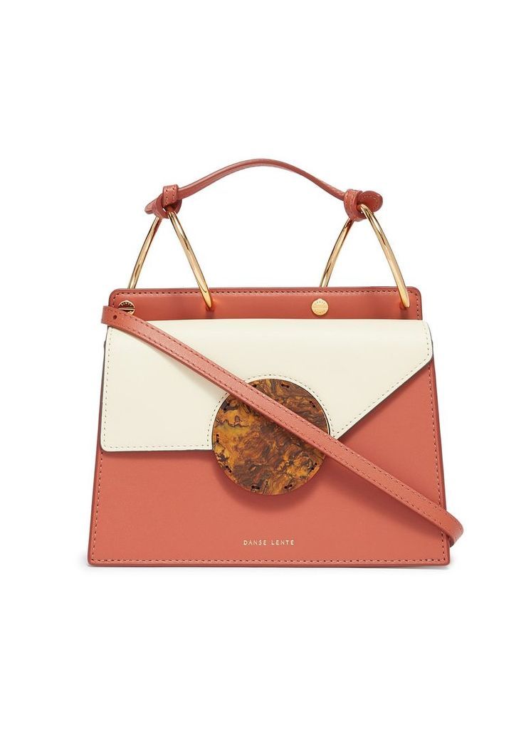 'Phoebe Bis' colourblock asymmetric flap leather crossbody bag