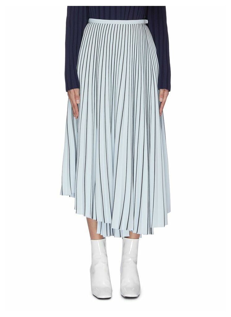 Stripe symmetric pleated midi skirt