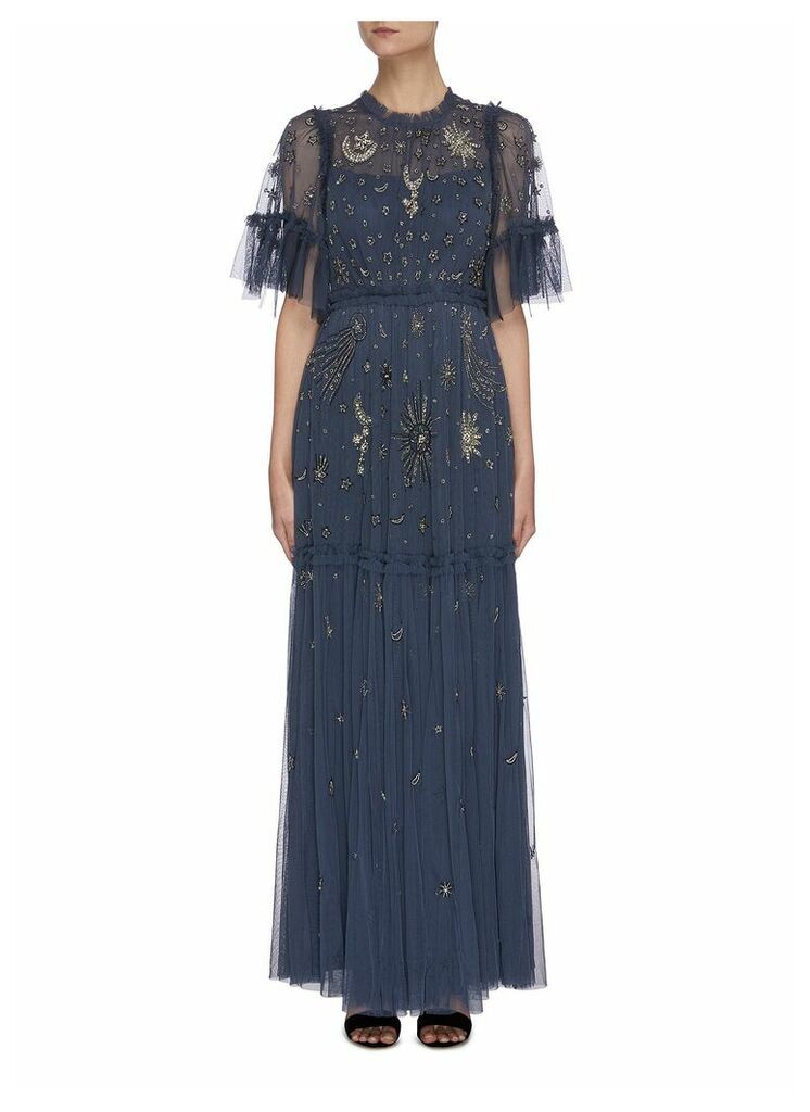'Ether' galaxy stars bead embellished gown