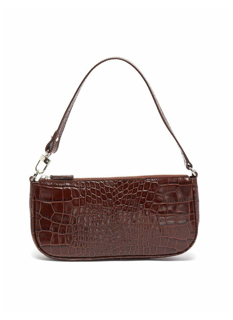 Rachel' croc-embossed leather small handle bag
