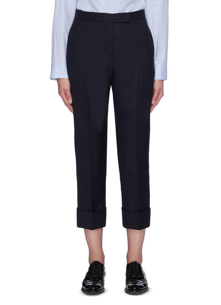 Crop twill suiting pants