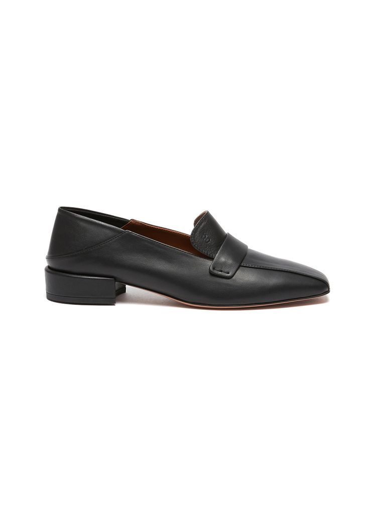Comoda' Step-down Heel Leather Loafers