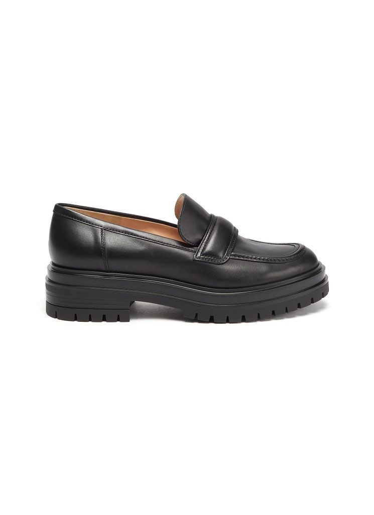 Platform Calfskin Leather Loafers