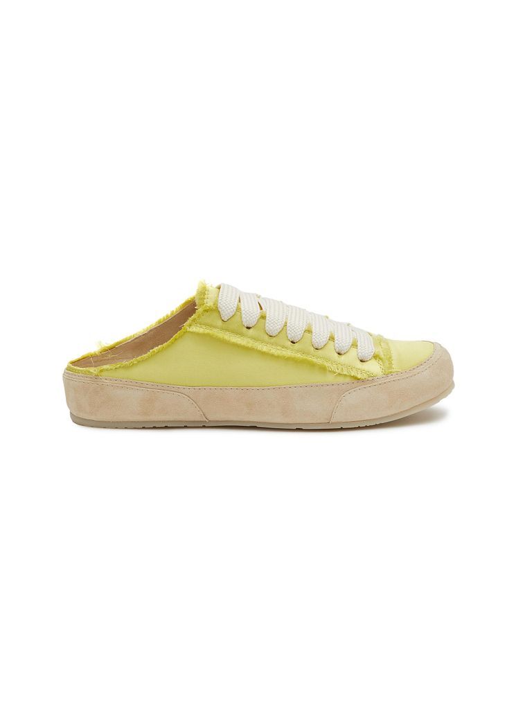 'PATE' LACE UP CUT OUT HEEL SATIN SNEAKERS