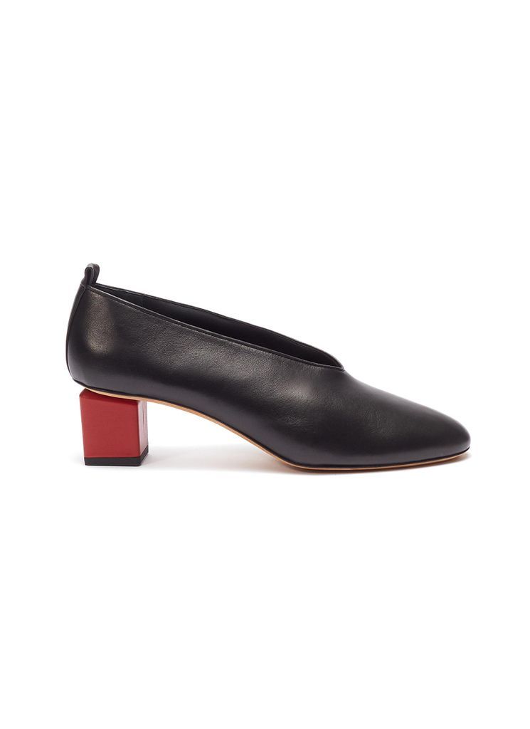 Mildred' geometric heel choked-up leather pumps