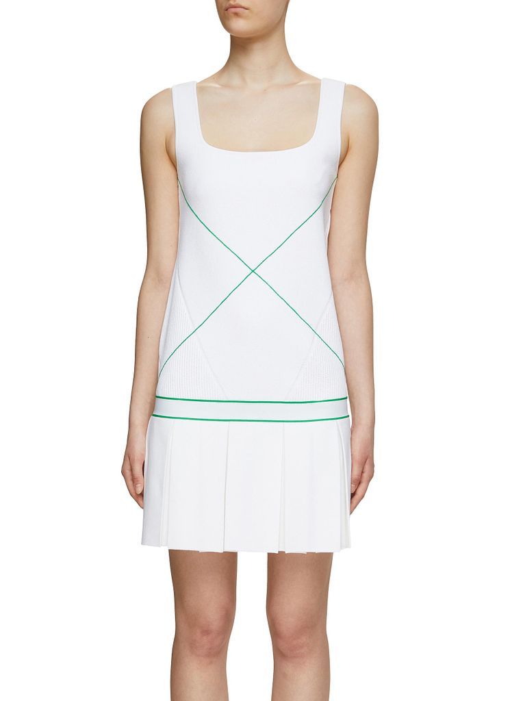 Sleeveless Square Neck X-Stitching Tennis Dress