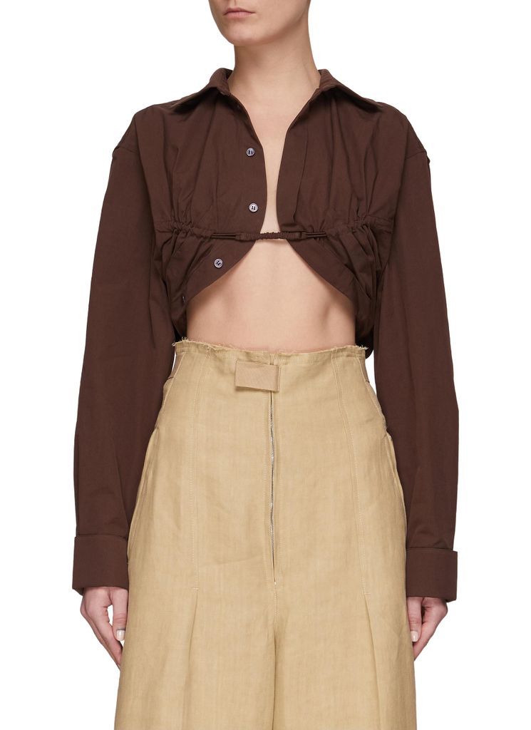 Elasticated Chest Cotton Cropped Shirt