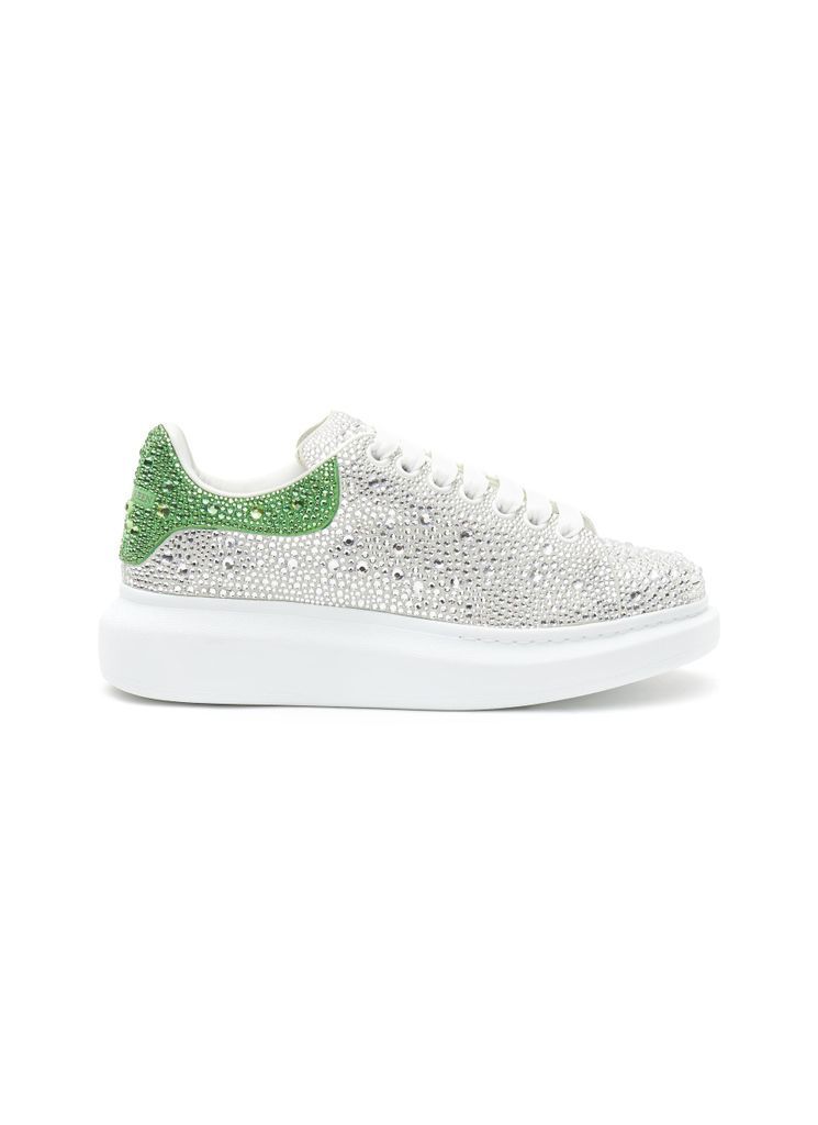 Strass Embellished Leather Oversized Sneakers