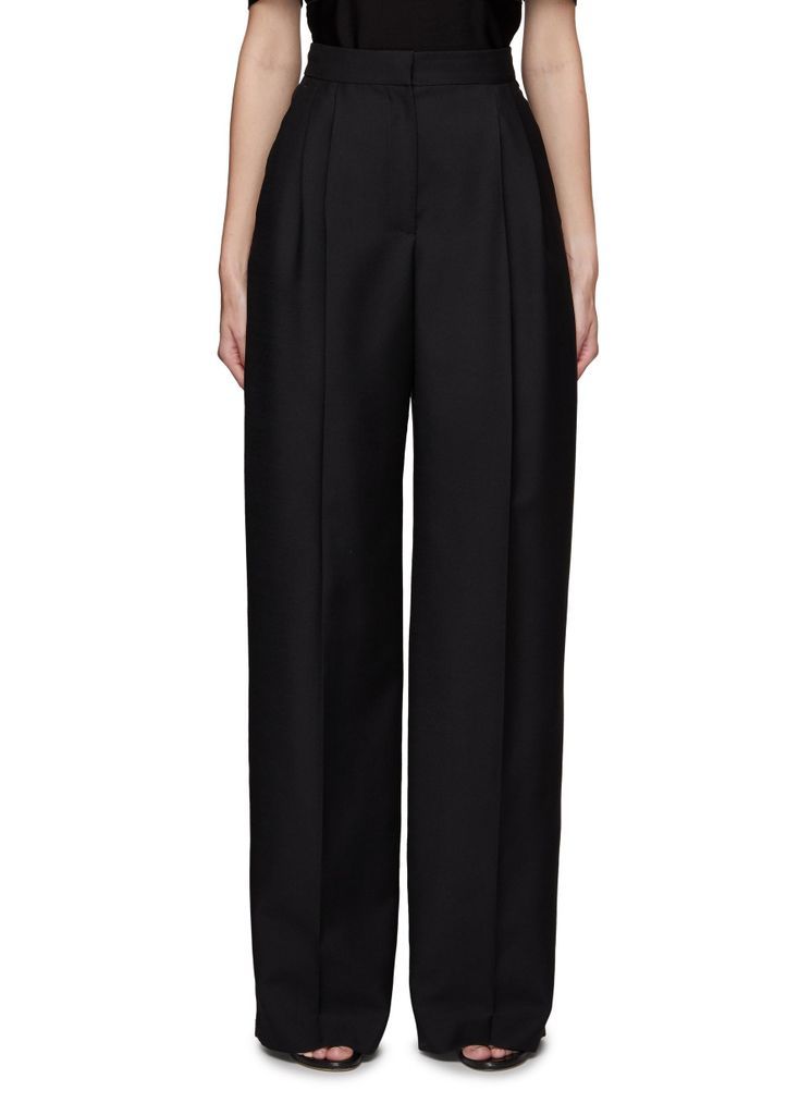 STRAIGHT LEG WOOL TAILORED TROUSERS
