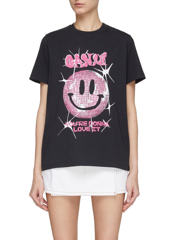BASIC JERSEY SMILEY DARK RELAXED T-SHIRT