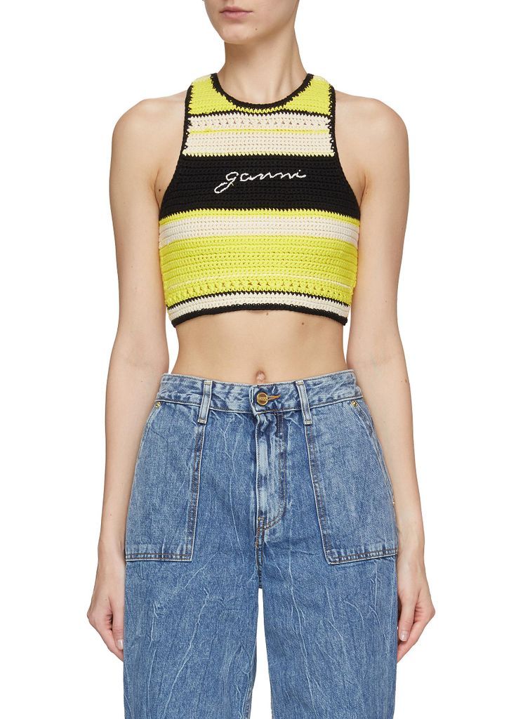 CROCHET RACERBACK CROPPED TOP