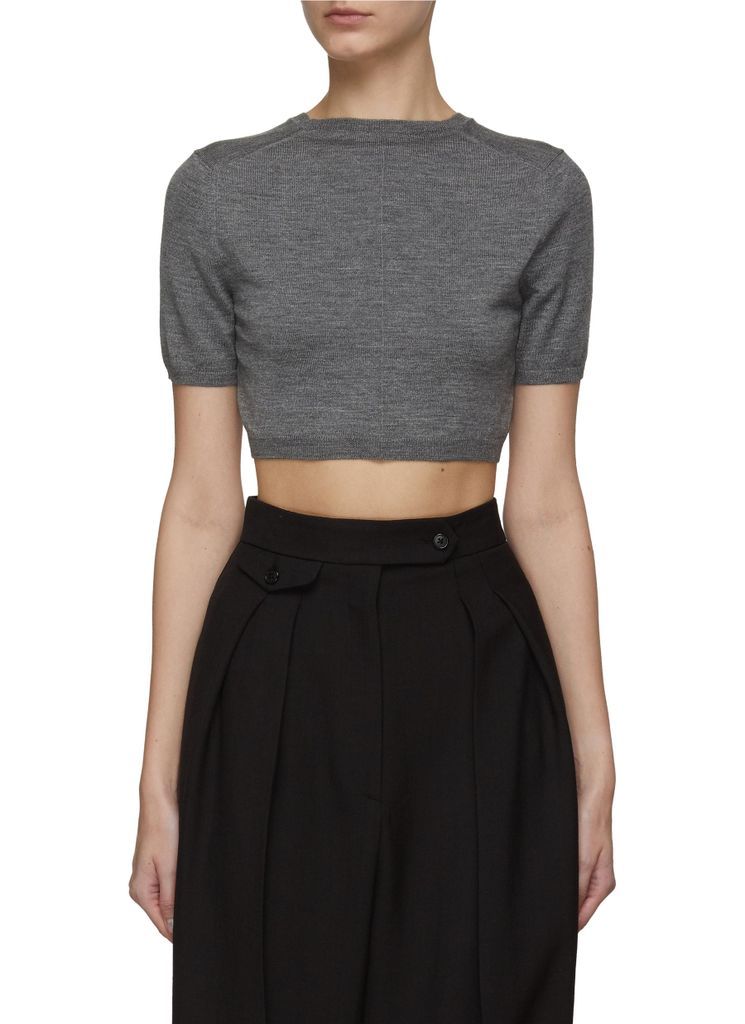 VIC CROPPED FINE WOOL SILK TOP