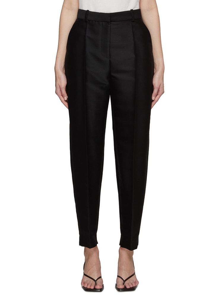 Pleated Silky Cropped Evening Pants