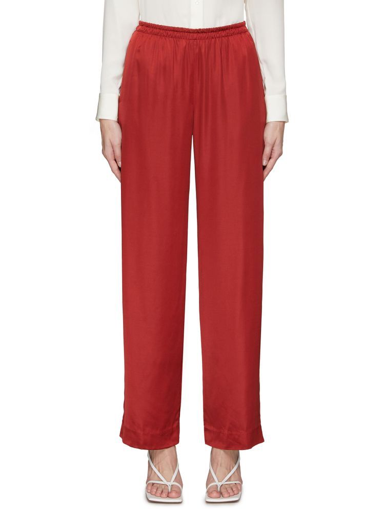 ELASTICATED WAIST FLUID WIDE LEG PANTS