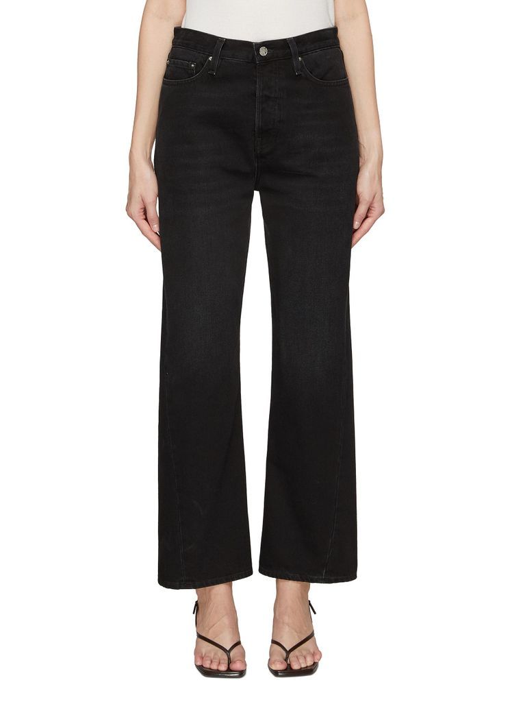Twisted Seam Cropped Straight Jeans
