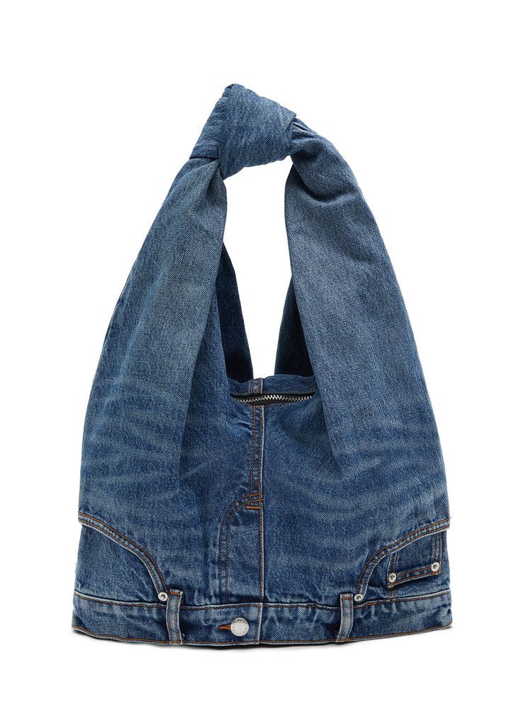 Small Washed 5 Pocket Jeans Hobo Bag
