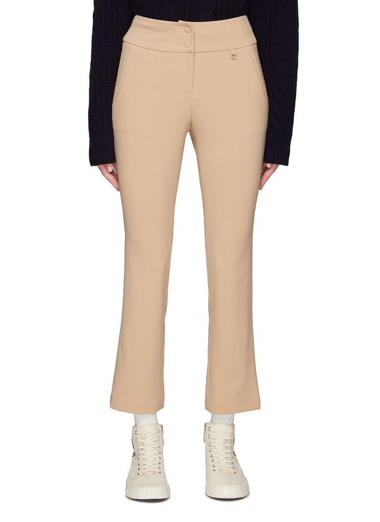 HIGH RISE CROPPED STRETCH FLARED PANTS