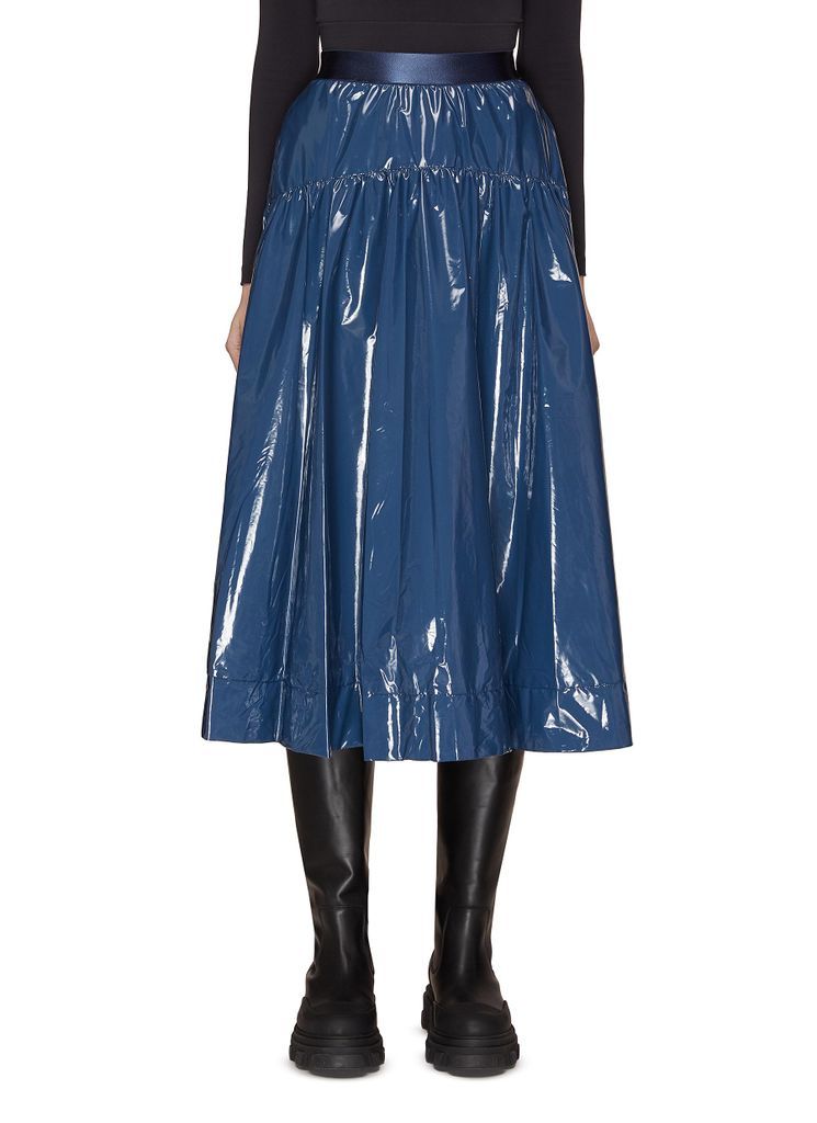 Pleated Detail High Waist Midi Skirt