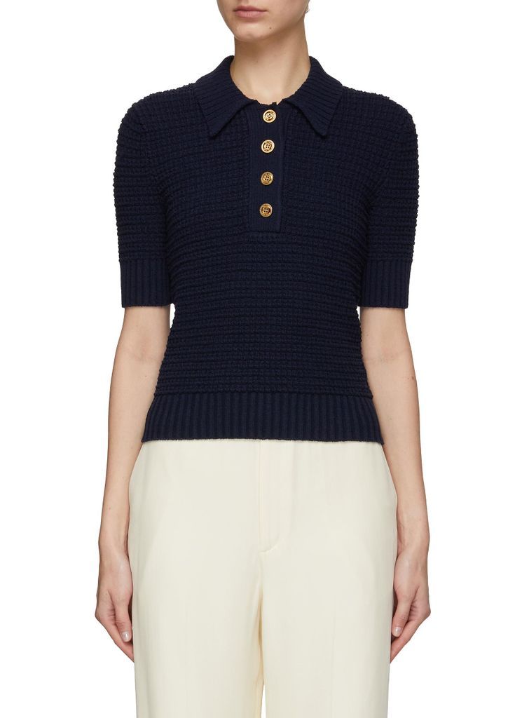 Short Sleeve Cotton Knit Polo Shirt
