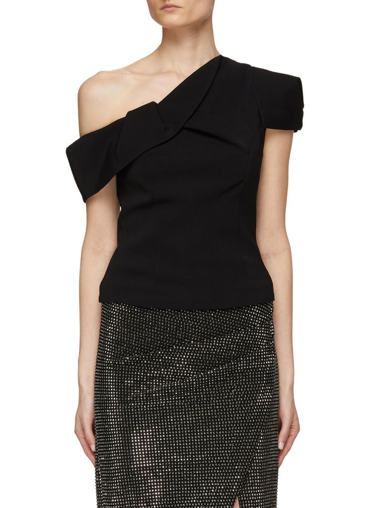 One-Shoulder Draped Detail Cady Top